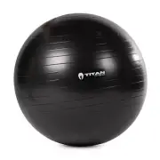 Titan Fitness 65cm Black Exercise Stability Ball, 25.6" Diameter
