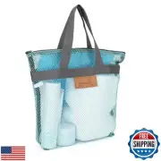 Rotema Mesh Shower Bag with Zipper, 11.8x9.8Inches Small Pool Shower Bag, Men