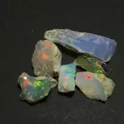AAA Quality Natural Ethiopian Opal Rough Loose Stone 6 Pcs 13-27 MM 22.45 CT