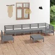 8 Patio Set Pinewood Gray-2744