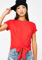 Cherry Gettin Hype Tie-Front Tee