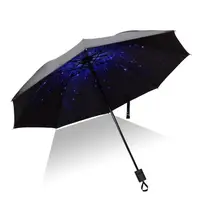 在飛比找蝦皮購物優惠-星空 創意晴雨傘 黑膠太陽傘 防紫外線遮陽傘 防曬三折折疊傘