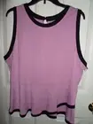 ELLE PINK MAUVE BLACK PEPLUM PONTE KNIT TANK TOP CAMI BLOUSE XL XXL 1X NWT