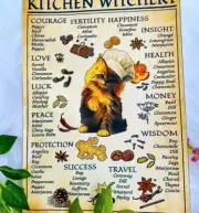 Grimoire Page. Kitchen Witch. Wicca. Witchcraft. Canvas