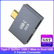 AU Type-C Splitter USB C Male to Dual USB C Female PD Charger Data Transfer