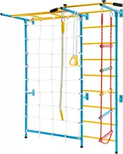 HONEY JOY Indoor Jungle Gym, 7-In-1 Steel Home Playground with Monkey Bars, R...