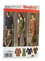 Simplicity Sewing Pattern 2850 Top Tunic Dress Hat Misses Size 10-18