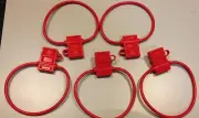 (5) 10 GAUGE ATC FUSE HOLDER COPPER STRANDED WIRE 12 VOLT W/COVER MADE IN USA