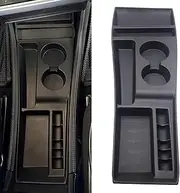 AutoQi for 2012-2015 Tesla Model S Center Console Organizer Tray, Silicone Cup Holder Compartments Storage Bins fits Model S Accessories