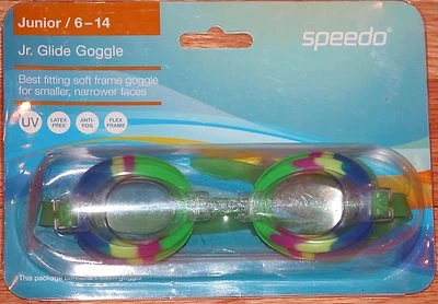 SPEEDO JUNIOR GLIDE GOGGLE RAINBOW, JET BLUE 6-14 YEARS