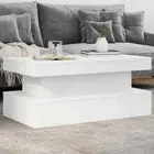 vidaXL Coffee Table with LED Lights White 90x50x40 cm 2BB