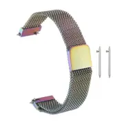 14mm Stainless Steel Mesh Watch Band with Magnetic Buckle, Colorful