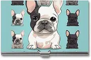 [LKHDS] Slim Aluminum Alloy Business Card Holder Cute French Bulldog Pocket Business Card Case Portable Business Card Wallet Business Card Holders Handheld Card Box for Women Men, style, One size, Style