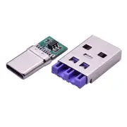 65W PCB 5Pin PCB Type A Male+ 5Pin Type C Male Adapter Connector DIY Kit