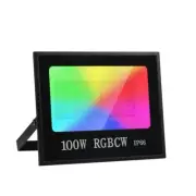 100W LED RGB IC FLOOD LIGHT WITH REMOTE, BLUETOOTH / WIFE + PHONE APP