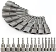 Set Of 14 Socket Bit Impact Driver 6 19Mm 6.35Mm