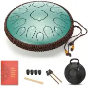 Steel Tongue Drum,15 Notes 14 Inch D-Key Handpan Percussion Instrument,For Medit