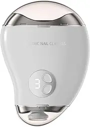 Lancoon Electric Nail Clipper Polisher with Shearing Grinding LED Light 3 Speeds LCD Display Safety Double Head Nail Scraps Storage Alloy Blade for Kids Seniors Finger