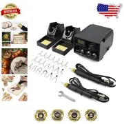 60W Professional Pyrography Tool with 20 Wire Nibs for Detailed Wood Burning