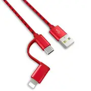 2PCS 2 in 1 Type-C Lightning for Fast Charging Phone Data Cable for iPhone S8 X Xiaomi