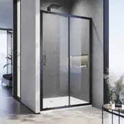 Elegant 2 Panels Sliding Shower Screen Width Adjustment Shower Door 130x190cm
