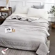 Cooling Blanket Queen Size,Cool Ice Silk Blanket,Breathable Summer Blankets for Hot Sleepers,Quilted Washed Cotton Sofa Blankets,Double Side Lightweight Air Conditioning Quilt
