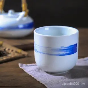 火土燒日式茶杯水杯咖啡杯粗陶陶瓷手繪功夫茶杯日式料理餐具茶杯