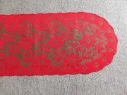 Lace Table Runner Red & Green Regency 74 x 14