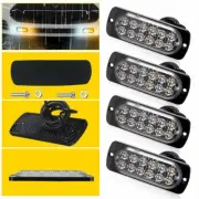 4PCS Amber/White 12LED Car Truck Warning Hazard Flash Strobe Light Bar (for: Renault)