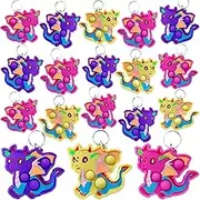 20 packs Bulk Dragon Baby Mini Pop Fidgets for Birthday Party Favors,Small little Backpack keychain for Classroom Students Boys kids, Multi