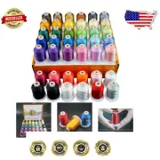 Professional 42 Color 1000M Polyester Embroidery Thread Set with Locking Spools