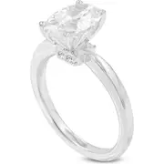 LuvMyJewelry Livia 14K White Gold Oval Lab Grown Diamond Hidden Halo Engagement Ring - 2.25 Ct at Nordstrom, Size 7