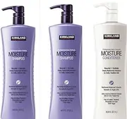 Kirkland Signature Moisturizing, 2 Shampoo and 1 Conditioner New and improved formula Rainforest Botanical Extracts, Avocado & Argan Oils (3 pack)