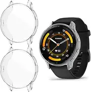 3-Pack Cases for Garmin Venu 3S,Flexible TPU Full Covered Shell Shockproof Scratch-Proof Screen Protector Case, 3 Pack Clear
