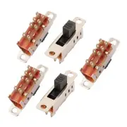 5Pack 3 Position 8P DPDT Panel Mount Micro Slide Switch Latching Toggle Switch