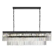 Saint 13 Light Rectangular Crystal Two Tier Pendant Light
