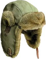 [Kakadu Traders Australia] Canvas Winter Rabbit Fur Aviator Outdoor Trapper Trooper Pilot Ski Hat