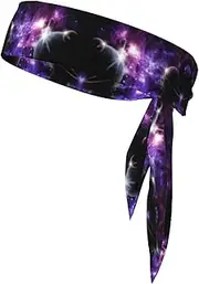 Galaxy Sky. Sports Strap Double-Sided Headscarf Men's Bow Tie Sports Headscarf Running Yoga Exercise Headband