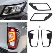 Headlight Tail Light Cover Trim Set for Nissan Navara NP300 D23 PRO-4X 2021-2024