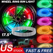 17.5" Double Row Dream Color LED Wheel Ring Lights Turn&Brake Signal Bluetooth