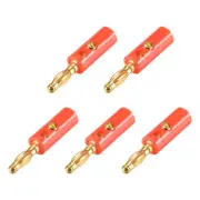 4mm Banana Speaker Wire Cable Screw Plugs Connectors Red 5pcs Jack Connector