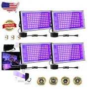 Spectacular 4-Pack 100W UV LED Lights with Adjustable Stand for Party Lighting