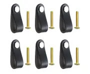 Leather Dresser Pulls Brown Leather Pull Handles Soft Leather Pull Knobs For Cabinet Wardrobe Bookcase Drawers 6-Pcs