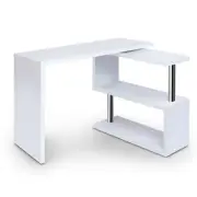 Artiss Computer Desk L-Shape Bookshelf Rotatable Corner Desk White Brand New