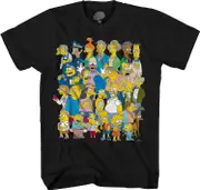The Simpsons Springfield Group Montage Bart Homer T-Shirt L