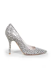 Snakeskin Leather Pointed Toe Pumps