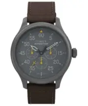 TIMEX Expedition 43mm Grey Dial Brown Nylon Strap Men's Watch TW4B30900