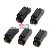 A● 5 Pcs PTF-08A 8 Pins 8P DIN Rail Mount Relay Socket Base for HH52P