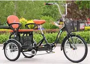 3 Wheels Adult Tricycle Adult Trikes 20 inch 3 Wheel Bikes with Large Basket for Recreation Shopping Picnics Exercise Men's Women's Cruiser Bike Cycling