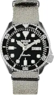 [SEIKO] Men's Analogue Automatic Watch with Cloth Strap SRPD65K4, Black, strap